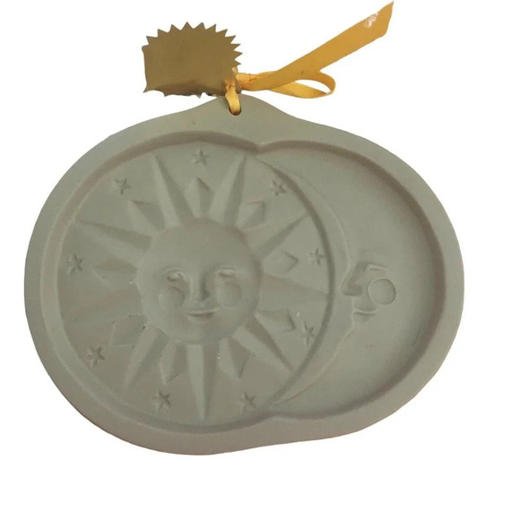 Vintage BROWN BAG '94 Cookie Art Clay Mold Sun Moon Stoneware Celestial Retired